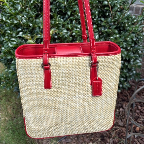 Coach Vintage Straw Tote Year 2000 New In Box - Picture 1 of 14